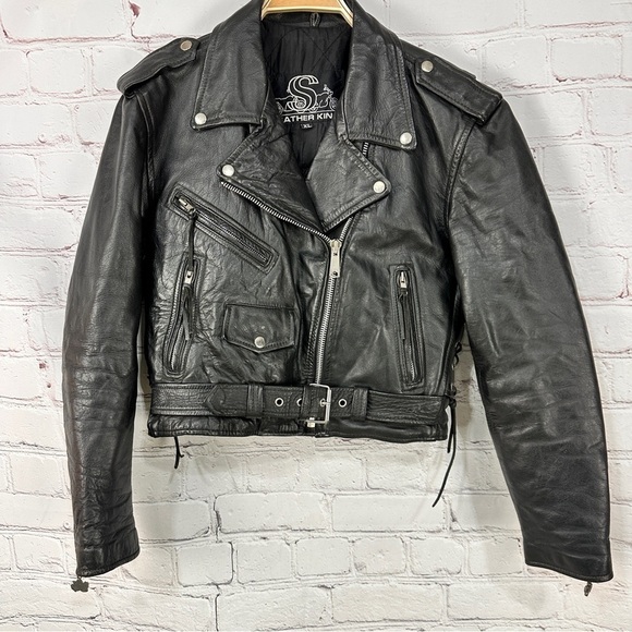 Women’s genuine leather motorcycle jacket riding biker moto Harley Davidson XL - Picture 14 of 14